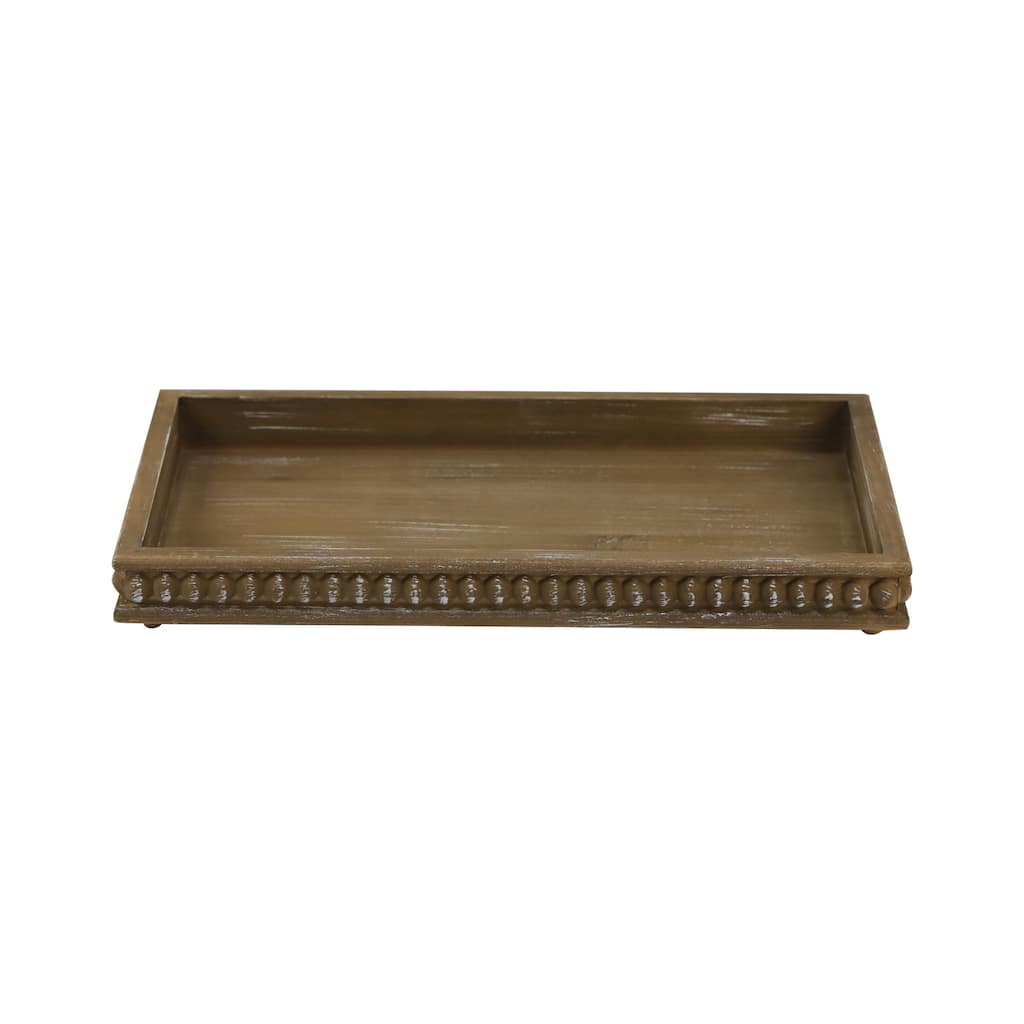 15 Indigo Beaded Tabletop Wooden Tray By Ashland Michaels